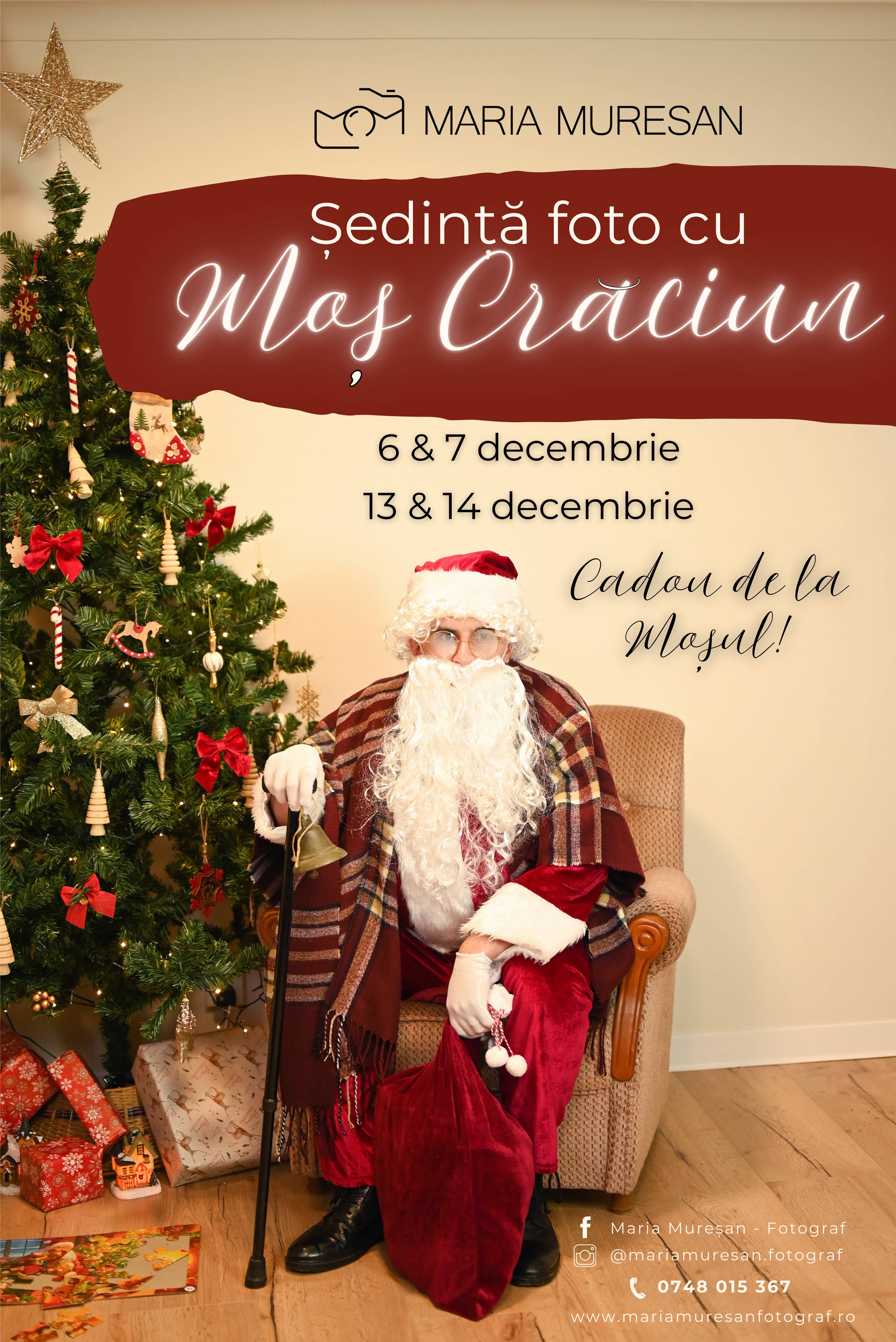 Moș Crăciun vine în studioul Maria Mureșan - Fotograf în Arad