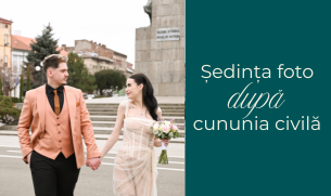 Ședința foto după cununia civilă - în Piața Avram Iancu